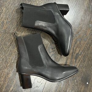 Elegant Black Leather Ankle Booties